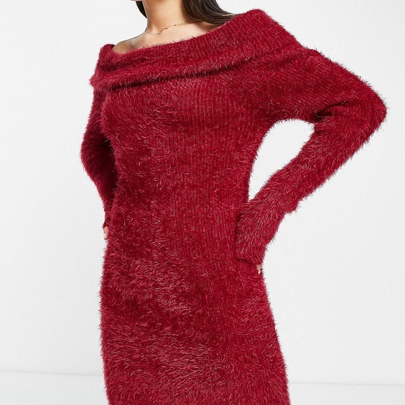 Off Shoulder Sweater Dress - Picture 3 of 7